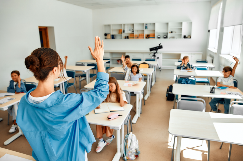 Children learning in a classroom